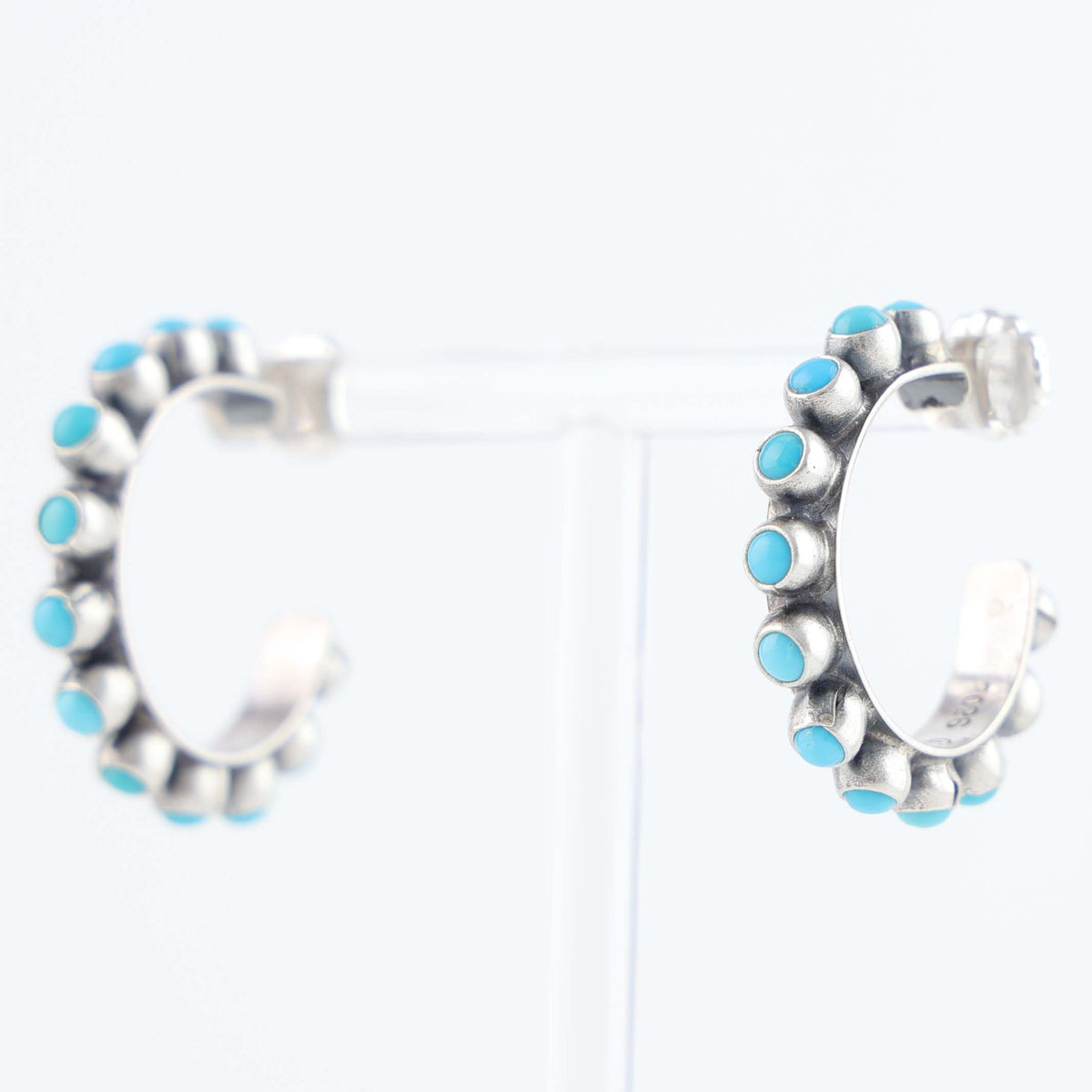 Sleeping Beauty Turquoise Hoop Earrings by Don Lucas
