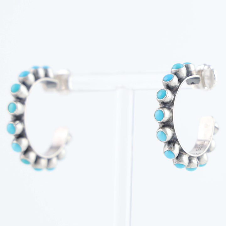 Sleeping Beauty Turquoise Hoop Earrings