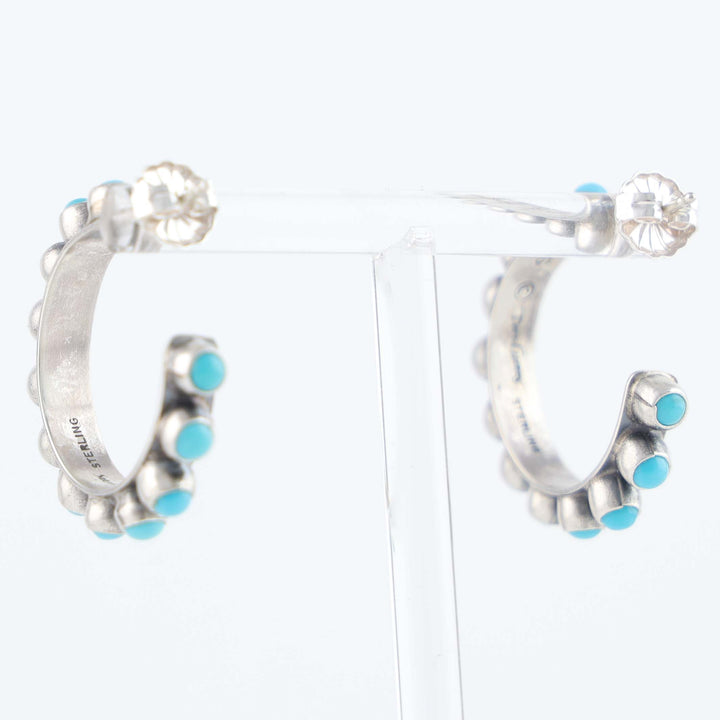 Sleeping Beauty Turquoise Hoop Earrings