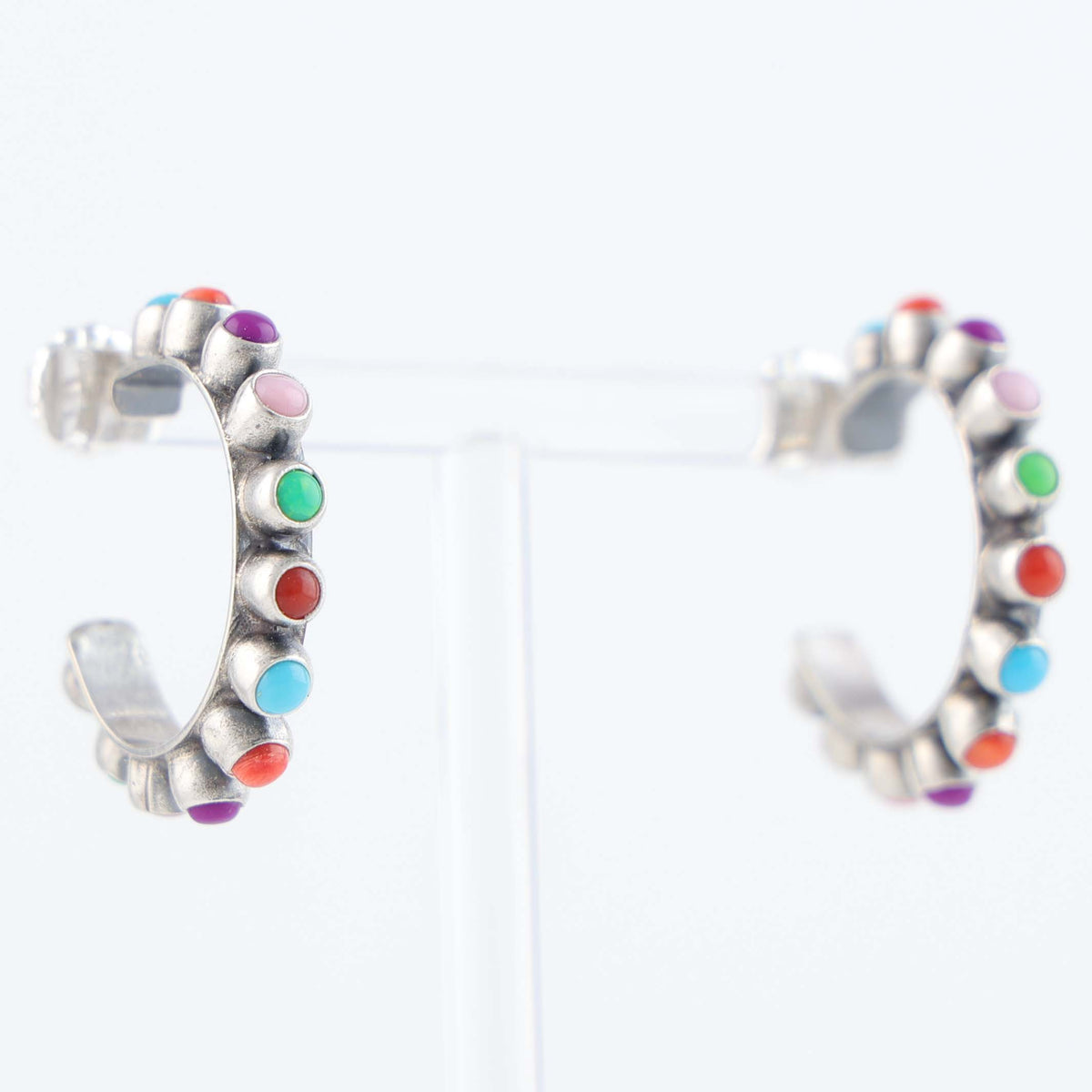 Multi-Stone Hoop Earrings by Don Lucas