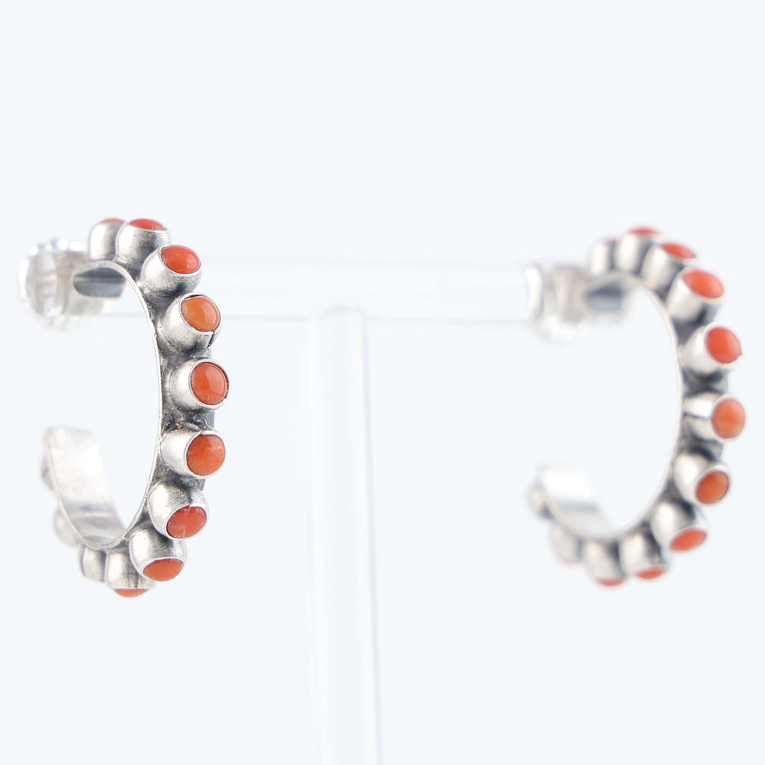 Spiny Oyster Hoop Earrings