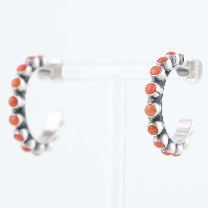 Spiny Oyster Hoop Earrings