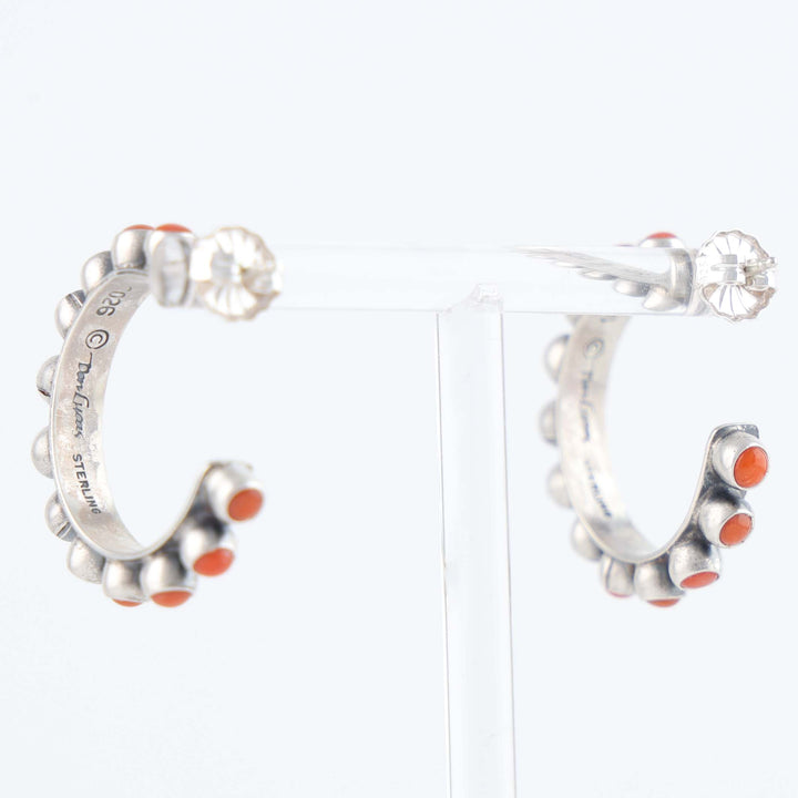 Spiny Oyster Hoop Earrings