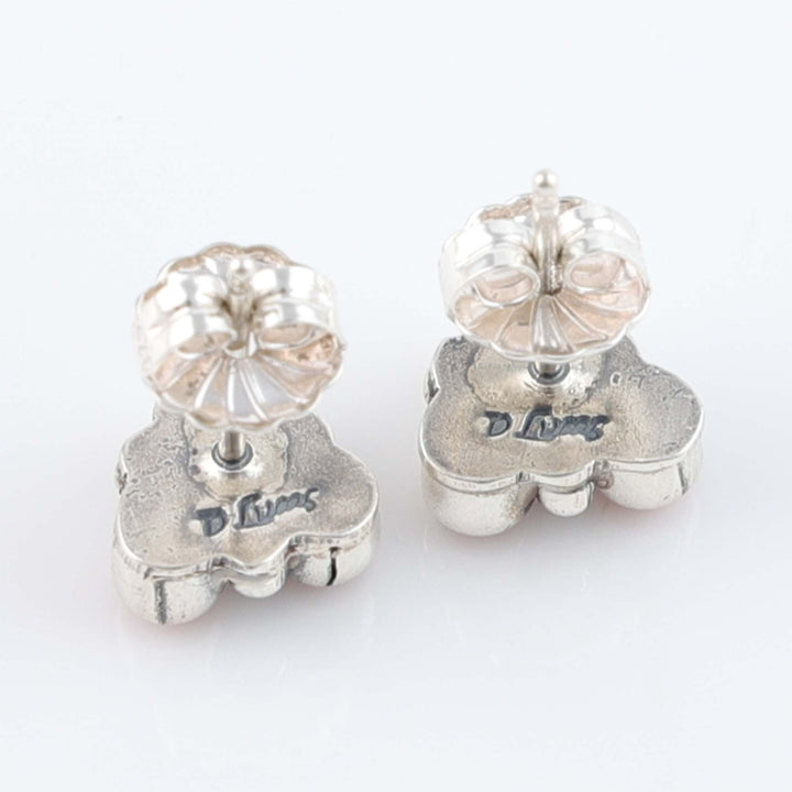 Coral Three-Stone Post Earrings
