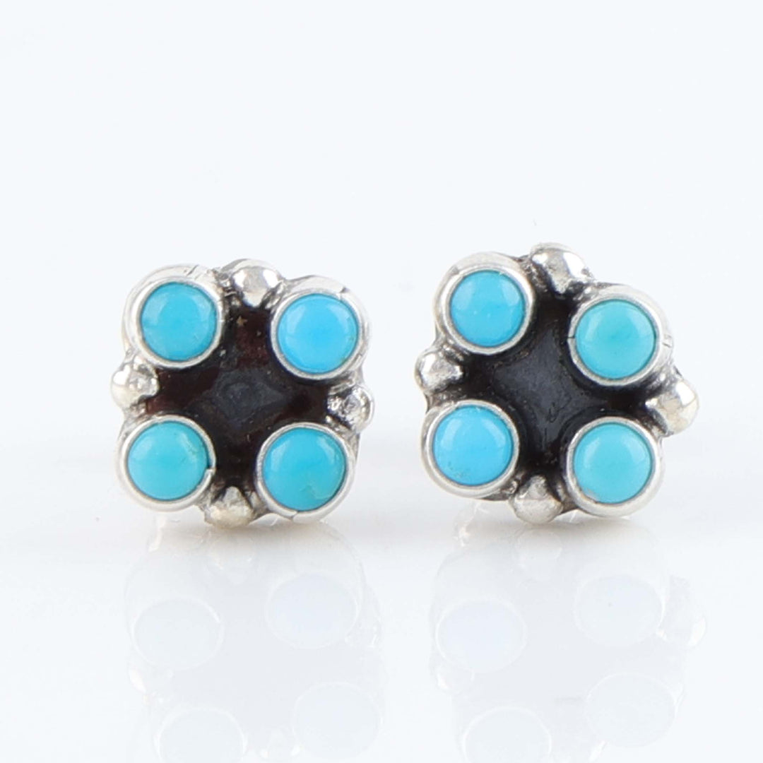 Sleeping Beauty Turquoise Four-Stone Post Earrings
