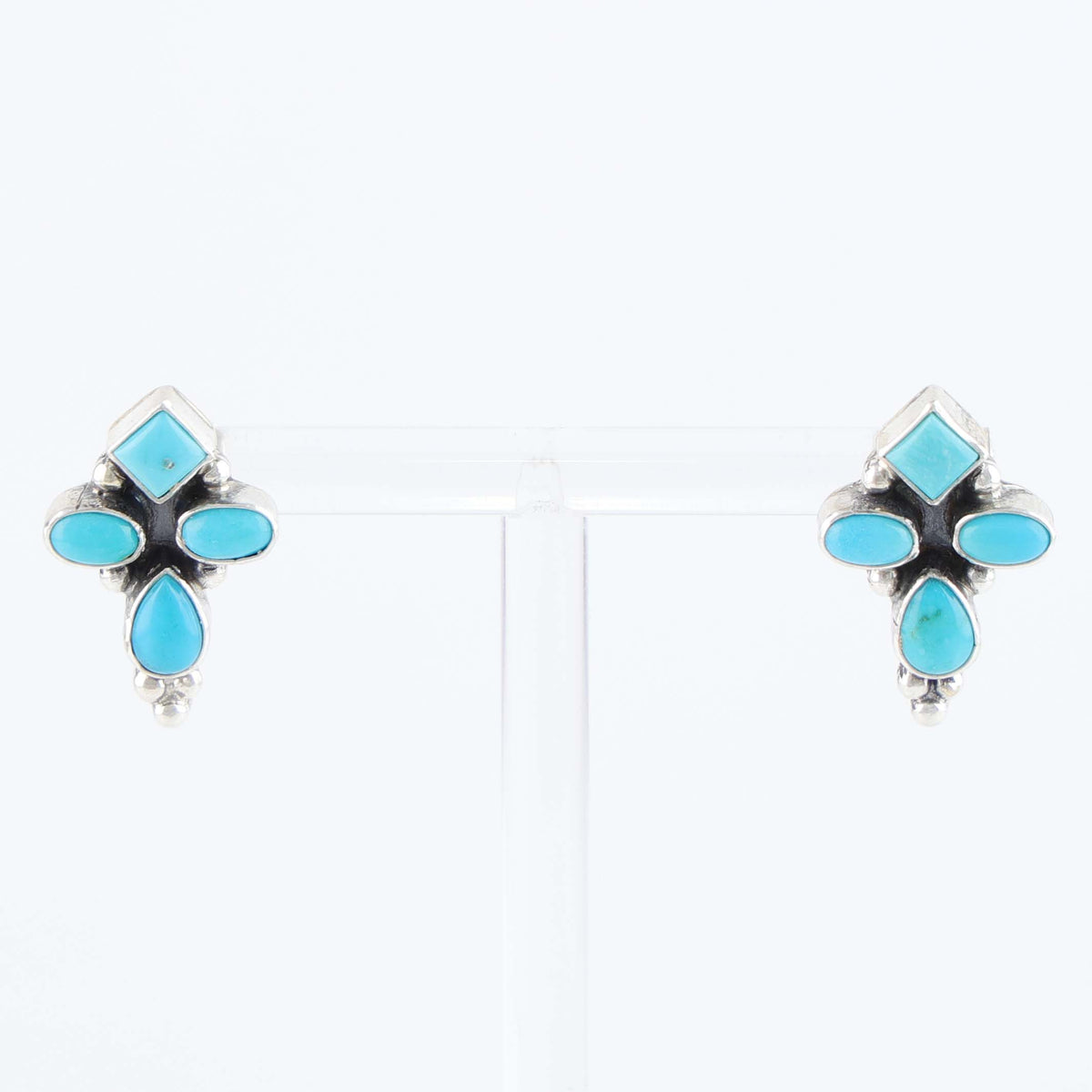 Sleeping Beauty Turquoise Cross Post Earrings by Don Lucas