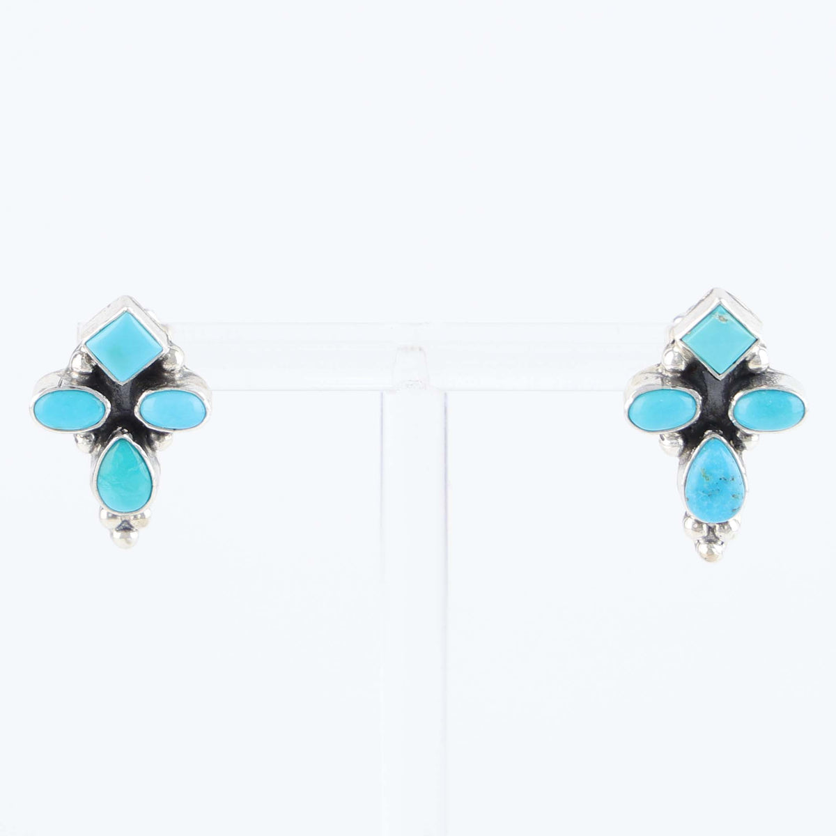 Sleeping Beauty Turquoise Cross Post Earrings by Don Lucas