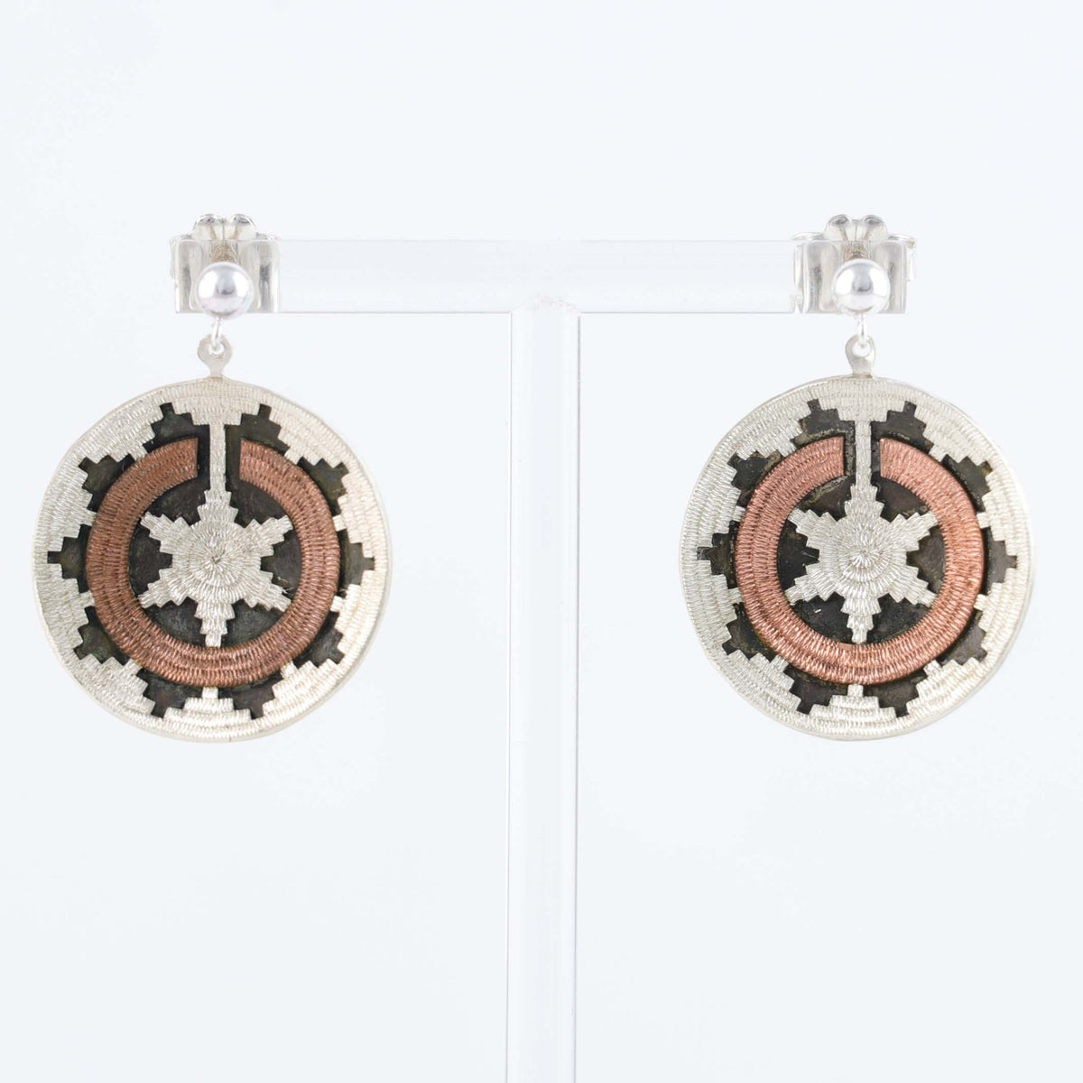 Navajo Ceremonial Basket Earrings by Roland Begay