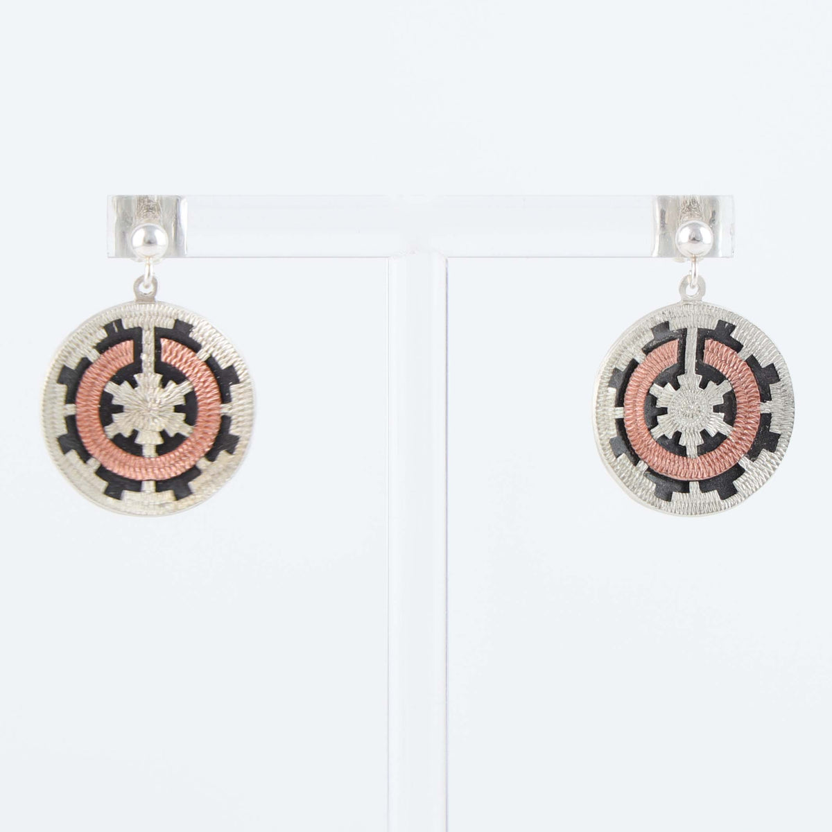 Navajo Ceremonial Basket Earrings by Roland Begay