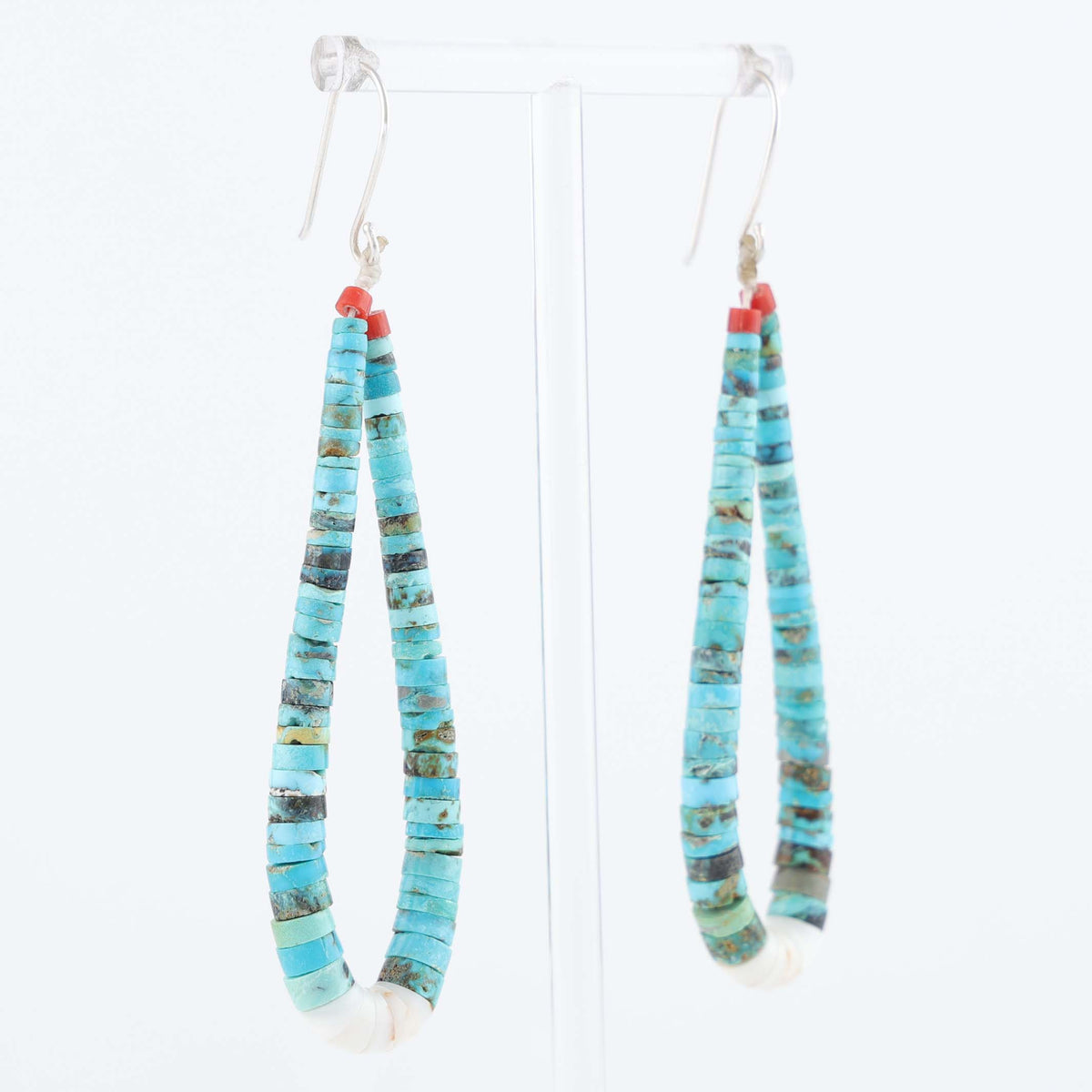 Navajo Blue Diamond Turquoise Earrings by Cheyenne Grabiec