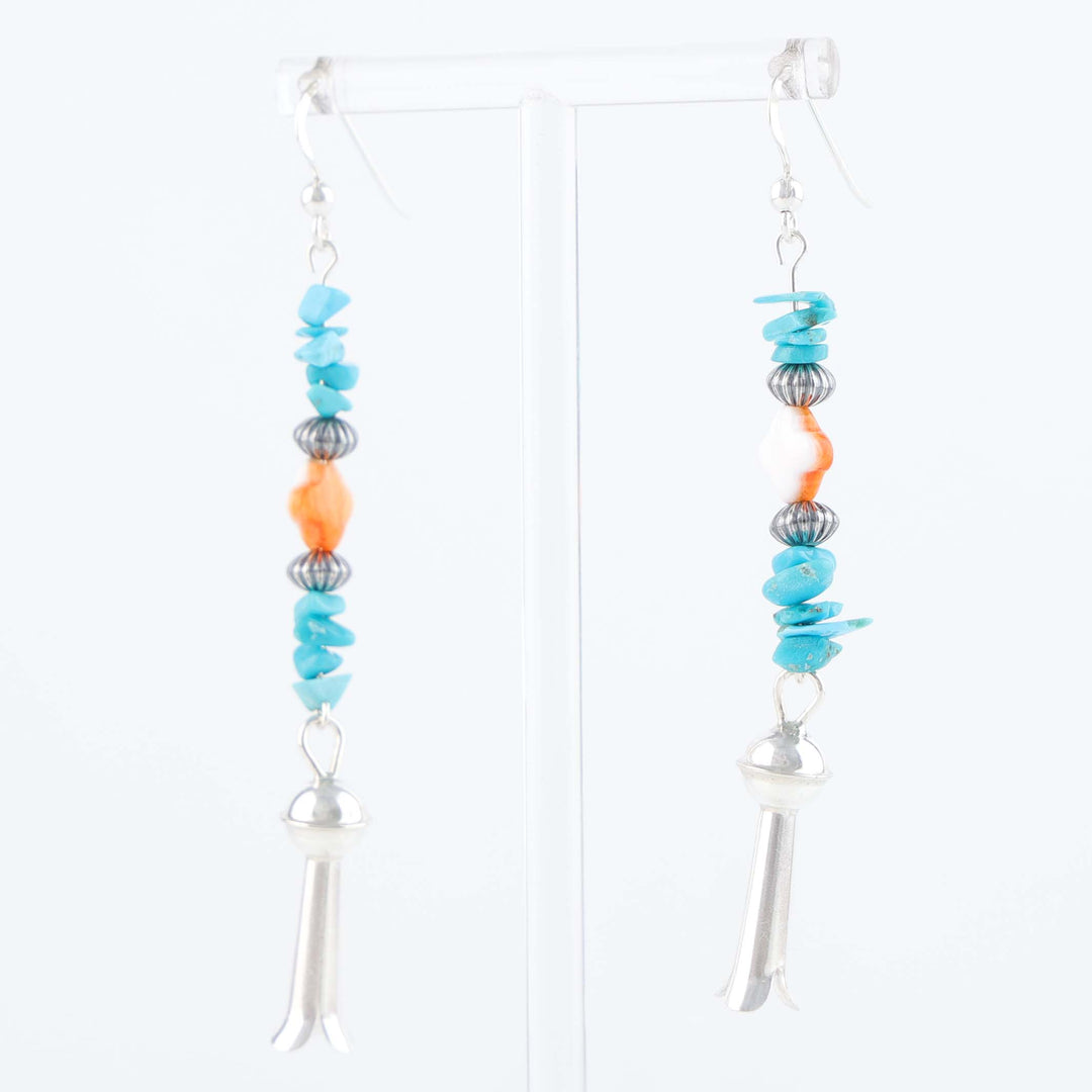 Navajo Turquoise and Spiny Oyster Shell Earrings