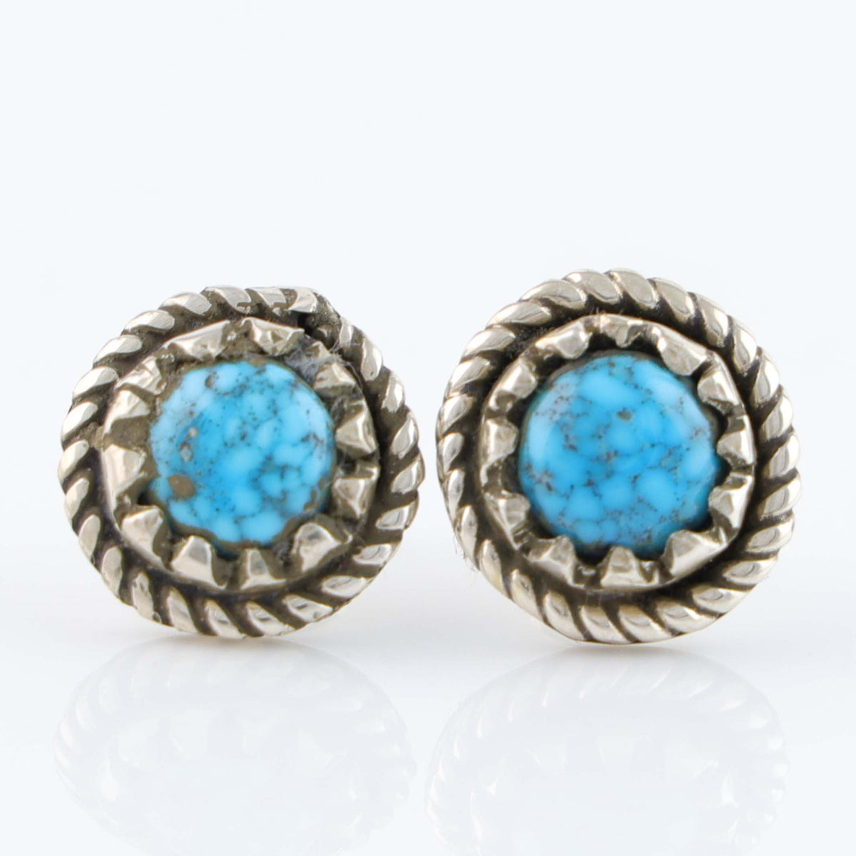 Navajo Kingman Turquoise Earrings by Bob Robbins