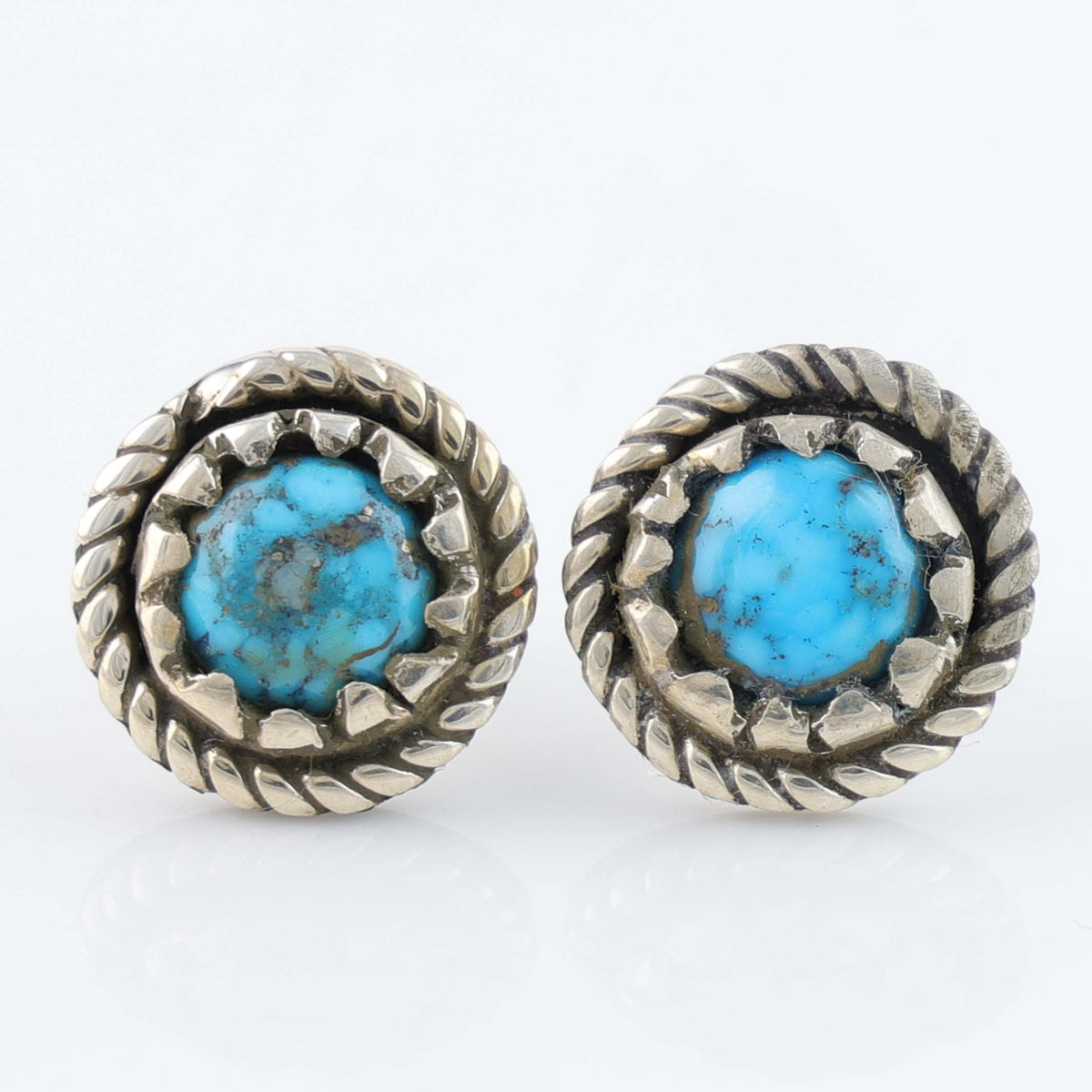 Navajo Kingman Turquoise Earrings by Bob Robbins