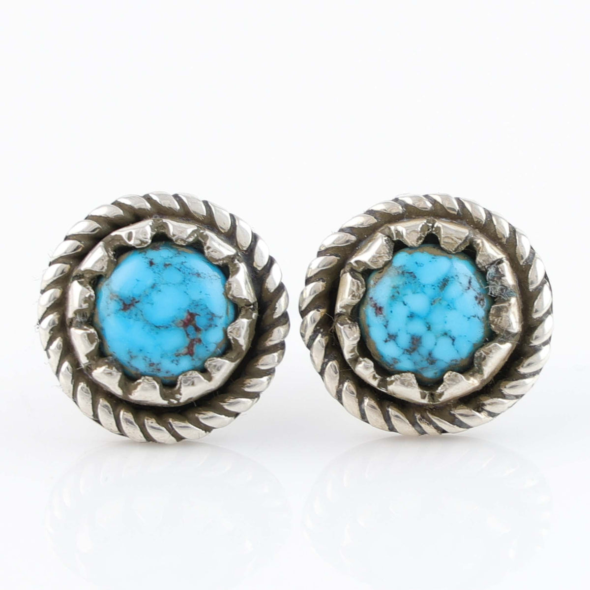 Navajo Kingman Turquoise Earrings by Bob Robbins