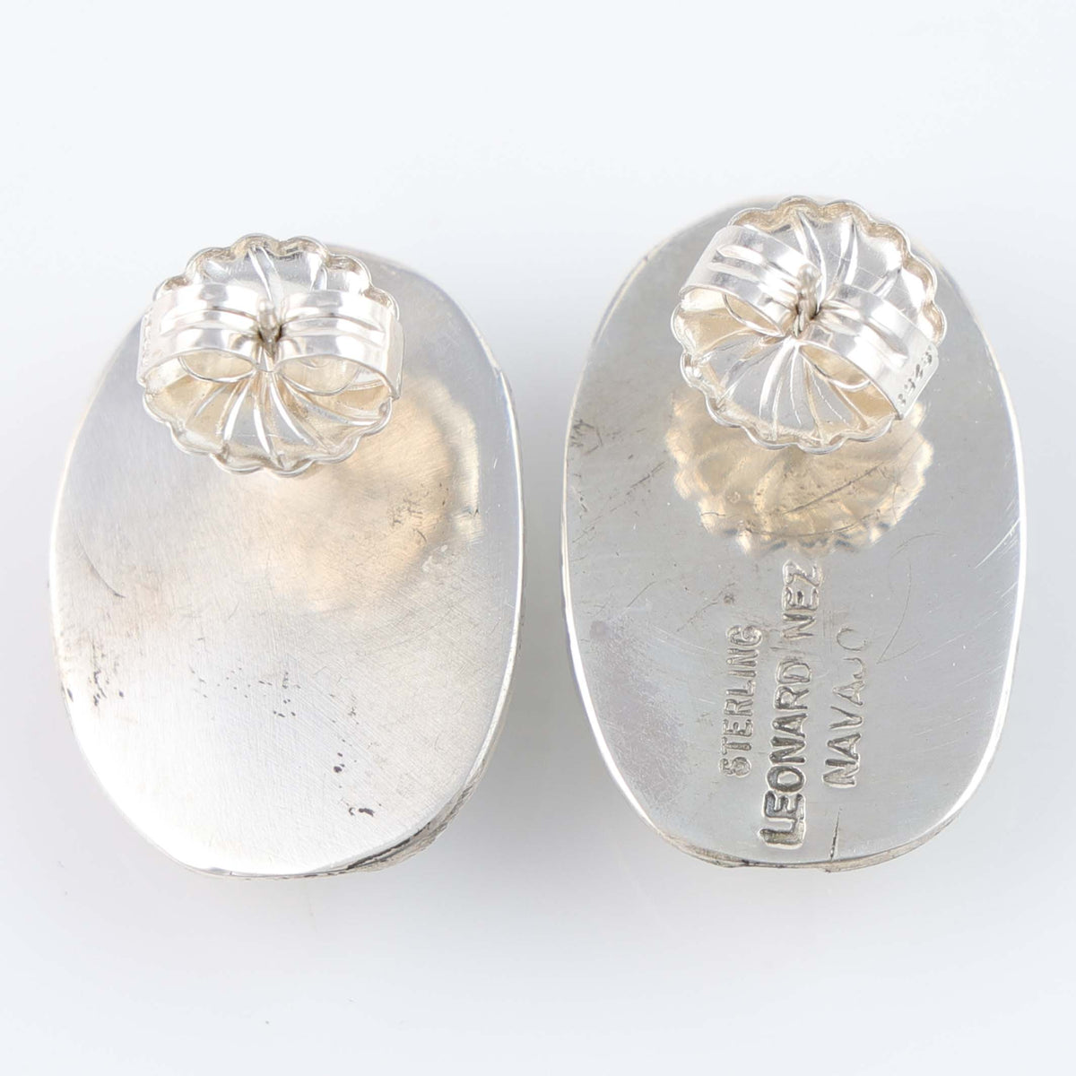 Navajo Golden Hills Turquoise Earrings by Leonard Nez