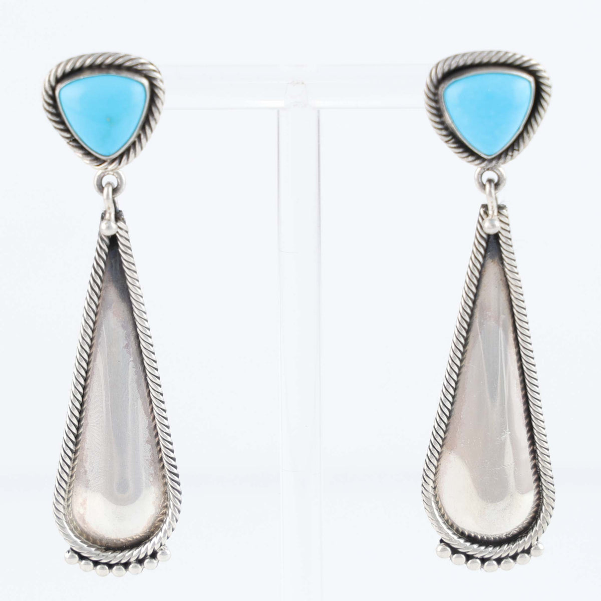 Navajo Sleeping Beauty Turquoise Earrings by Steve Arviso