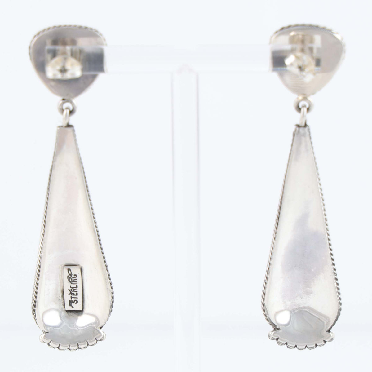 Navajo Sleeping Beauty Turquoise Earrings by Steve Arviso