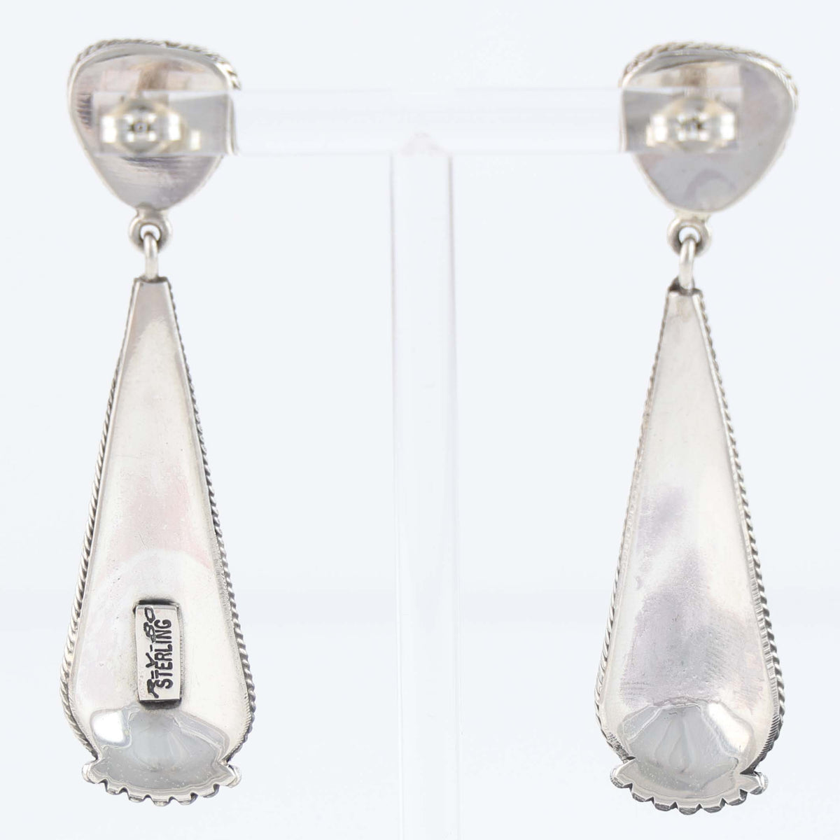 Navajo Sleeping Beauty Turquoise Earrings by Steve Arviso