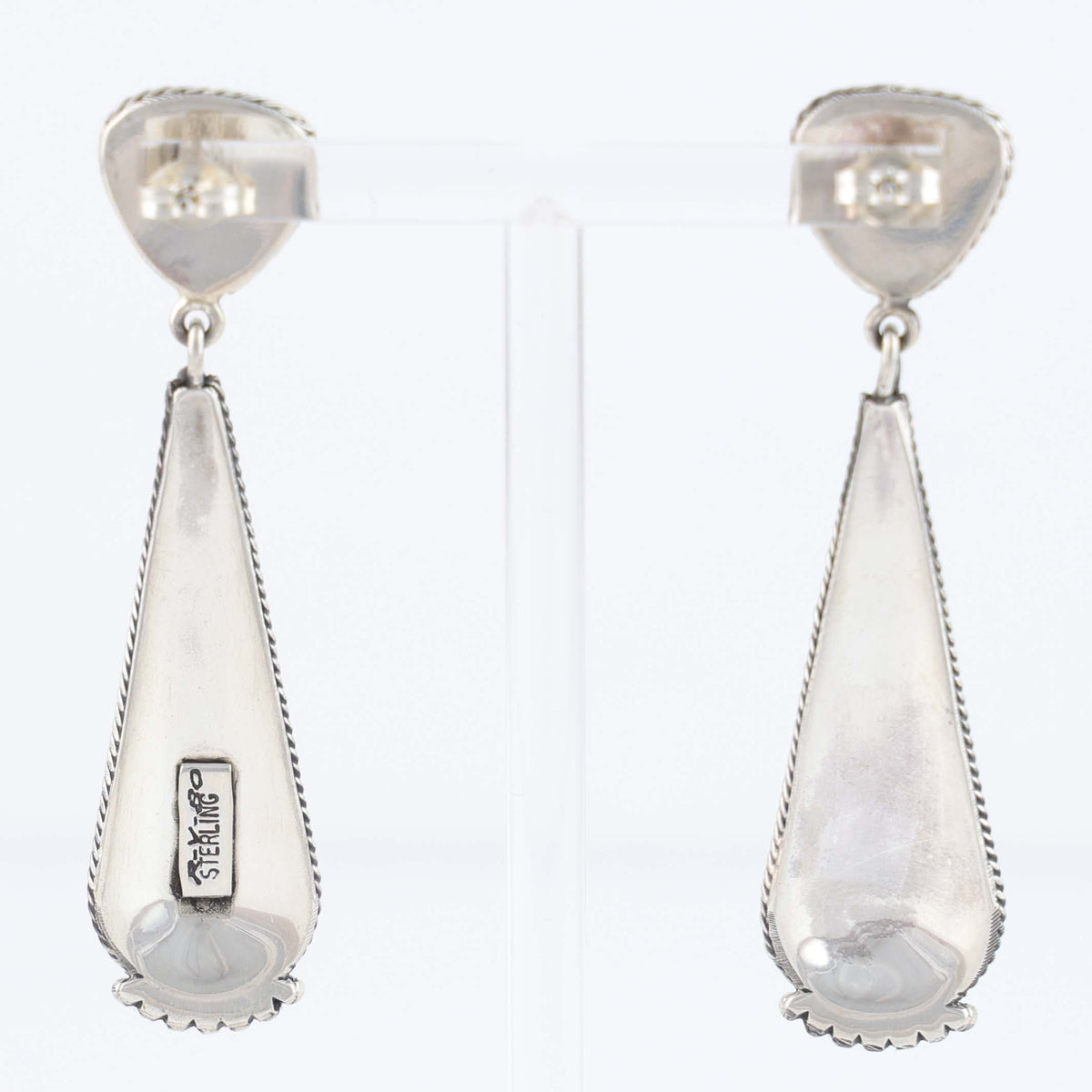 Navajo Sleeping Beauty Turquoise Earrings by Steve Arviso