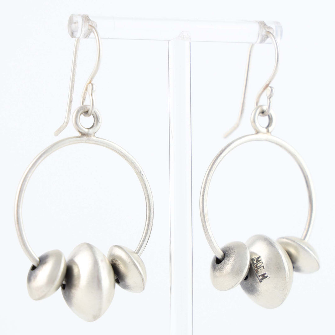 Navajo Silver Bead Earrings