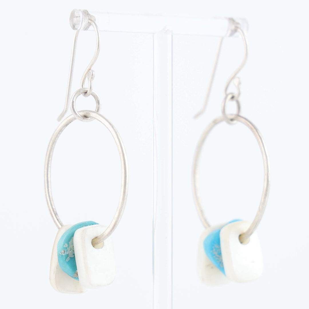 Navajo Turquoise and Shell Earrings