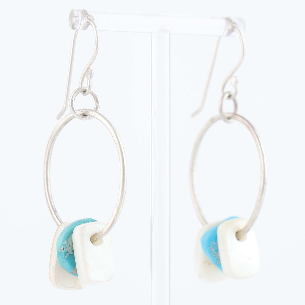 Navajo Turquoise and Shell Earrings by Morris Muskett