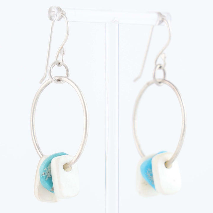 Navajo Turquoise and Shell Earrings