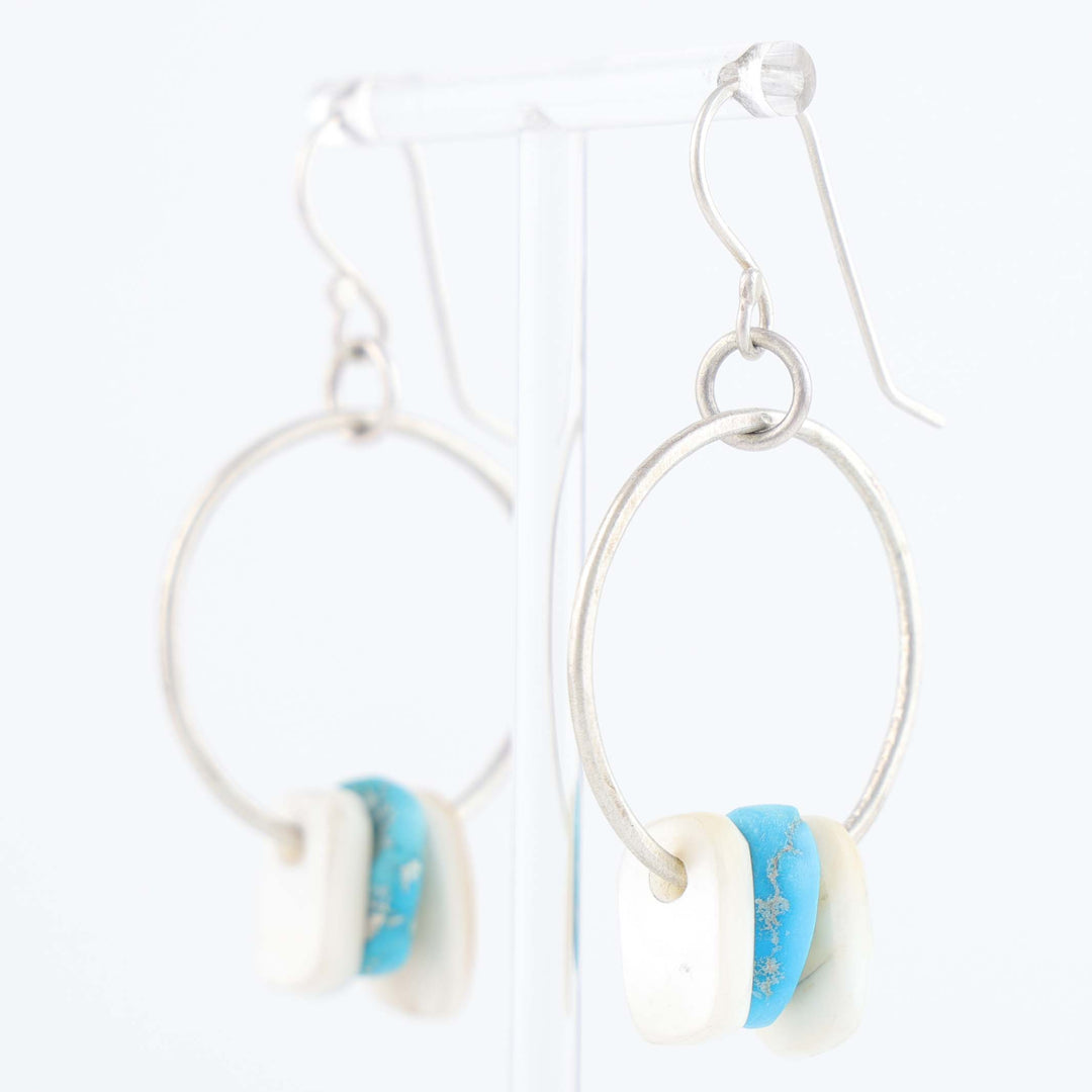 Navajo Turquoise and Shell Earrings