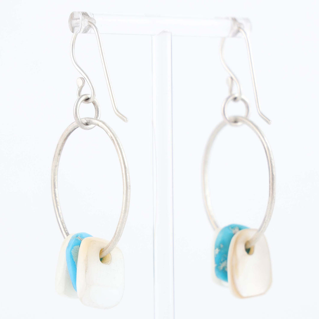 Navajo Turquoise and Shell Earrings