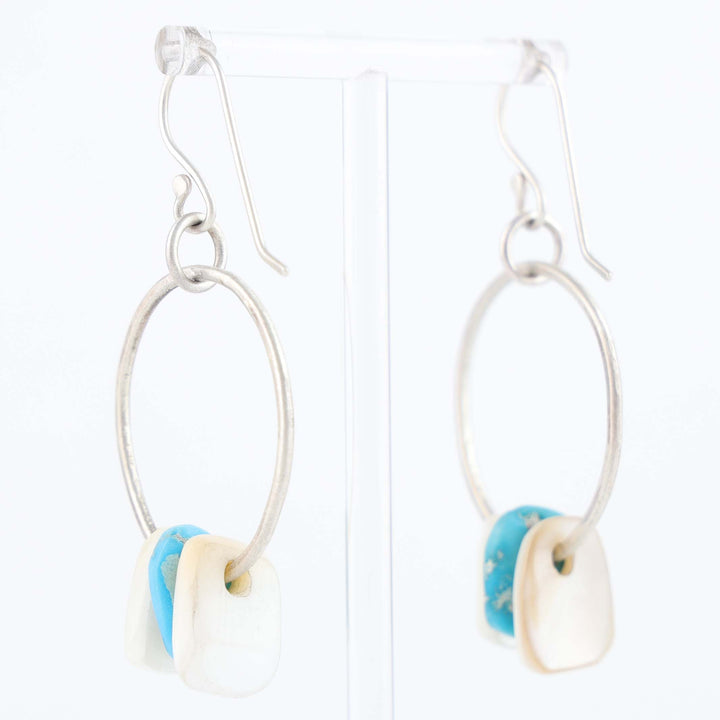 Navajo Turquoise and Shell Earrings