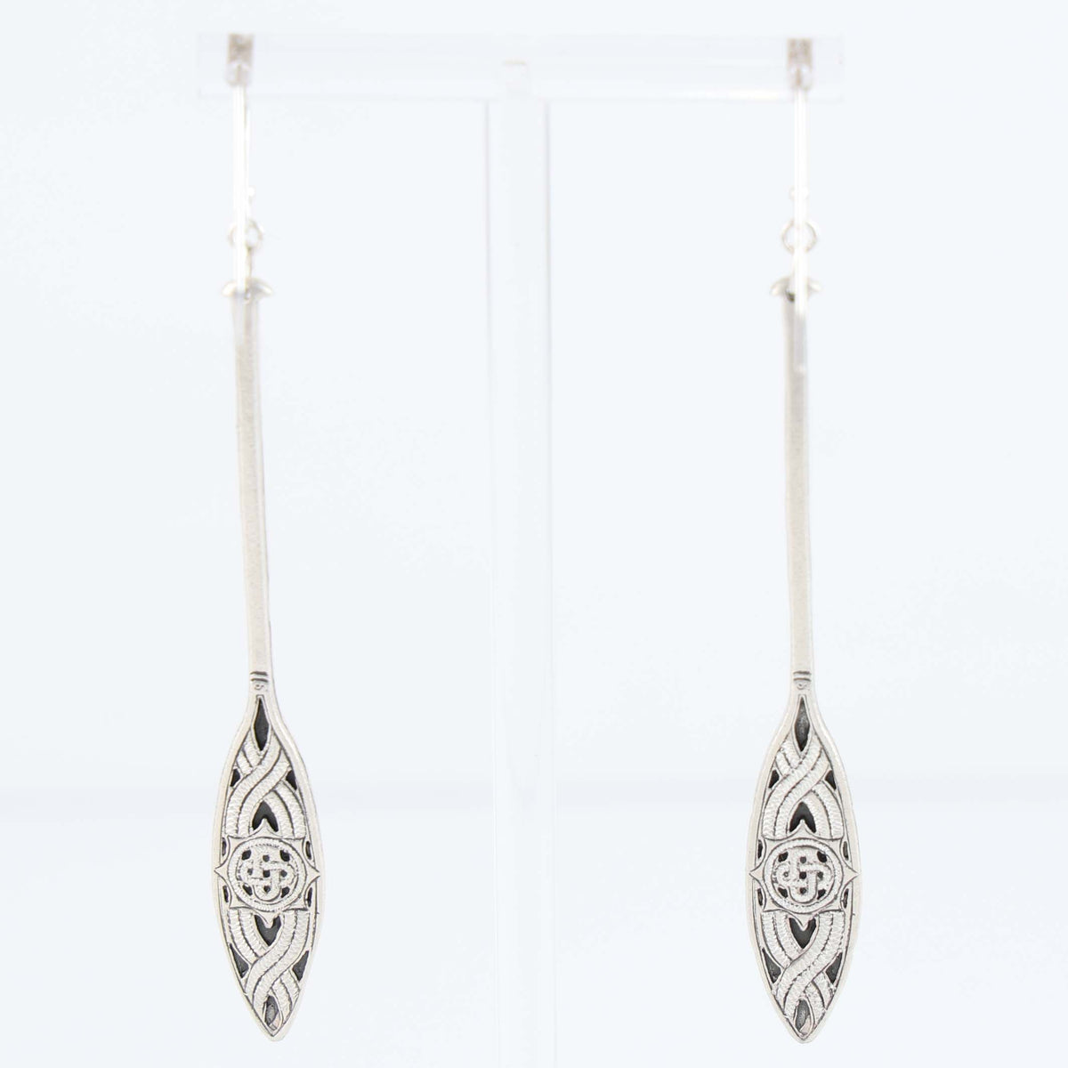 Mvskoke Canoe Paddle Earrings by Kenneth Johnson
