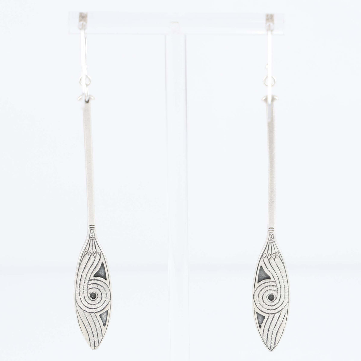 Mvskoke Canoe Paddle Earrings by Kenneth Johnson