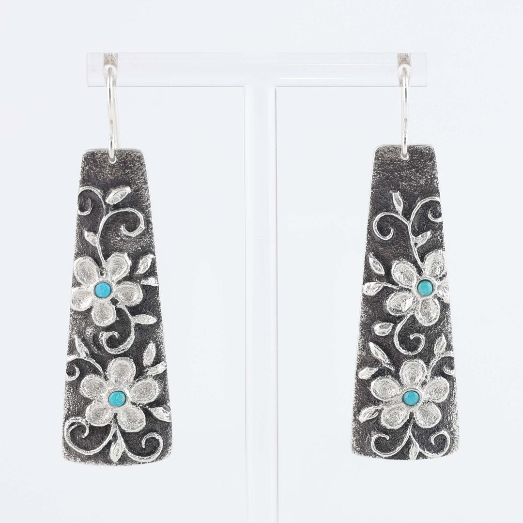 Navajo Turquoise Flower Earrings