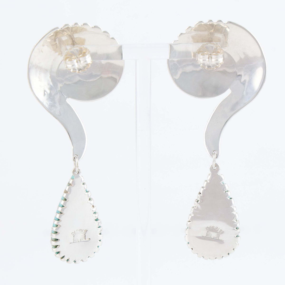 Navajo Number Eight Turquoise Earrings by Debbie Silversmith