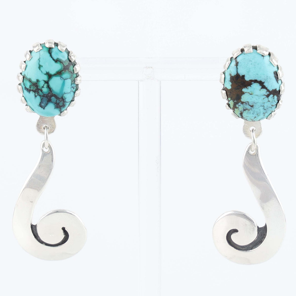 Navajo Turquoise Earrings by Tayah Silversmith