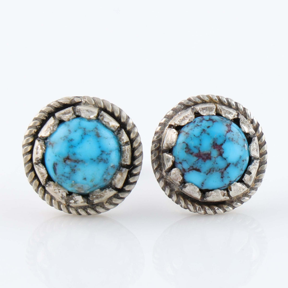 Navajo Kingman Turquoise Earrings by Bob Robbins
