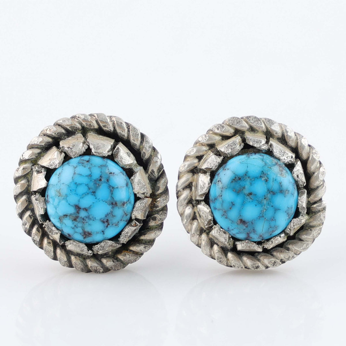 Navajo Kingman Turquoise Earrings by Bob Robbins
