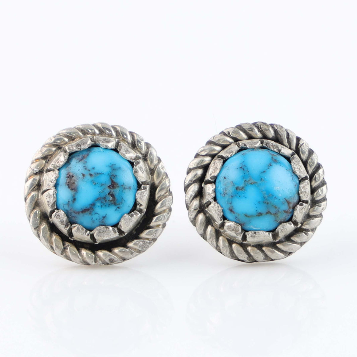 Navajo Kingman Turquoise Earrings by Bob Robbins