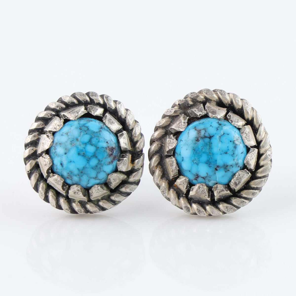 Navajo Kingman Turquoise Earrings by Bob Robbins