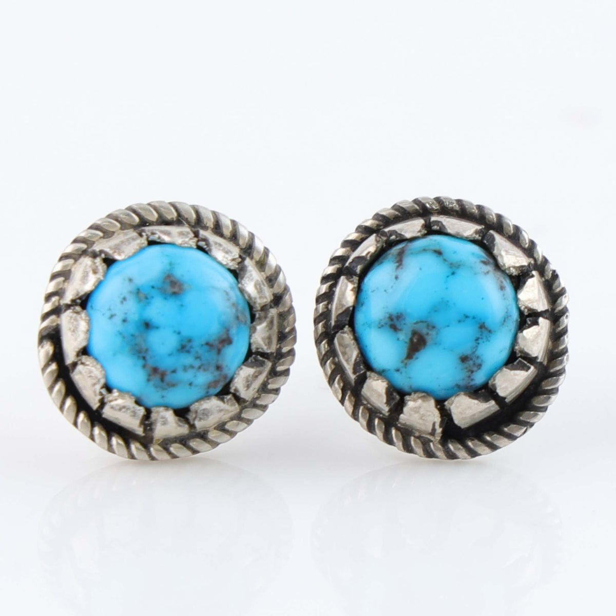 Navajo Kingman Turquoise Earrings by Bob Robbins