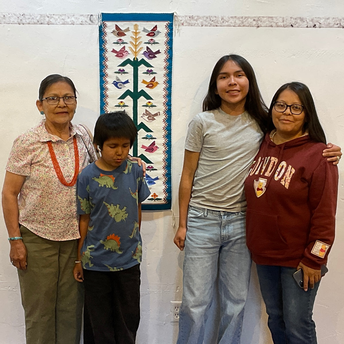 Navajo Bird Pictorial Runner Weaving by Mary Ann Hosteenez