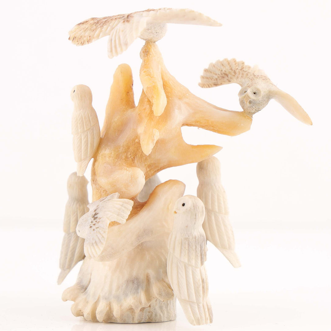 Owl Gathering Antler Carving