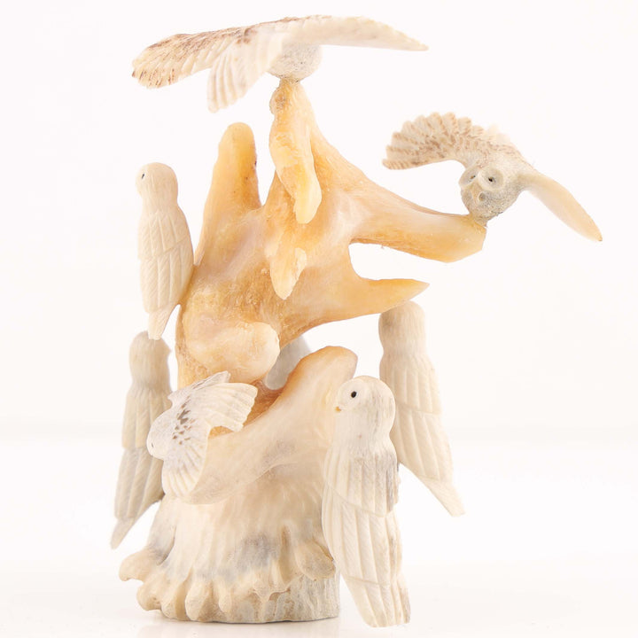 Owl Gathering Antler Carving