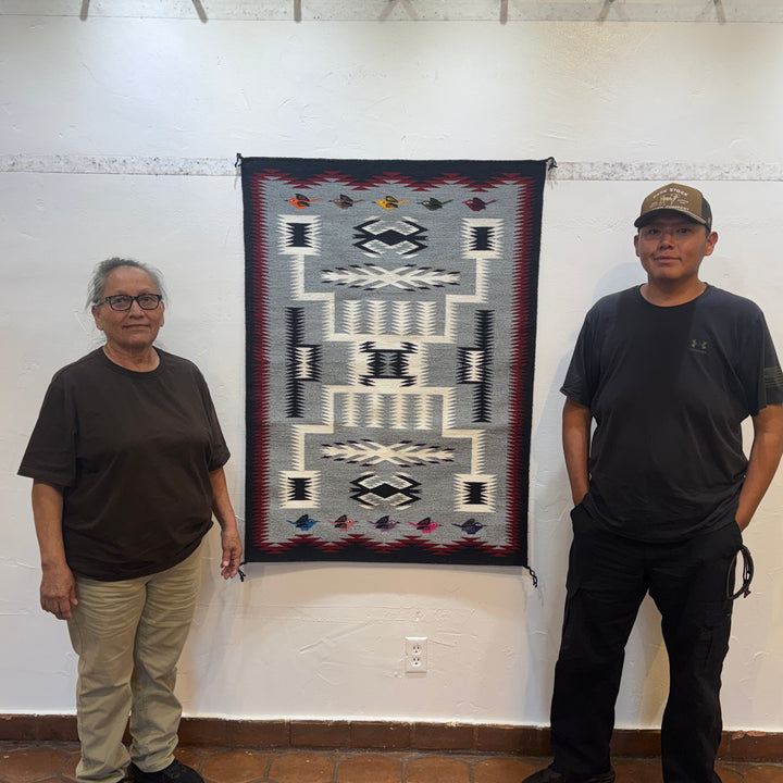 Navajo Storm Pattern with Birds Weaving