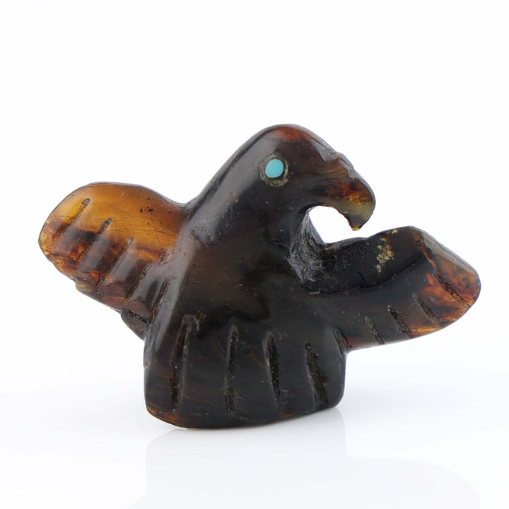 Zuni Amber Eagle Fetish