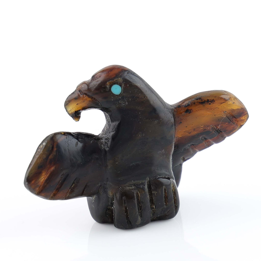 Zuni Amber Eagle Fetish