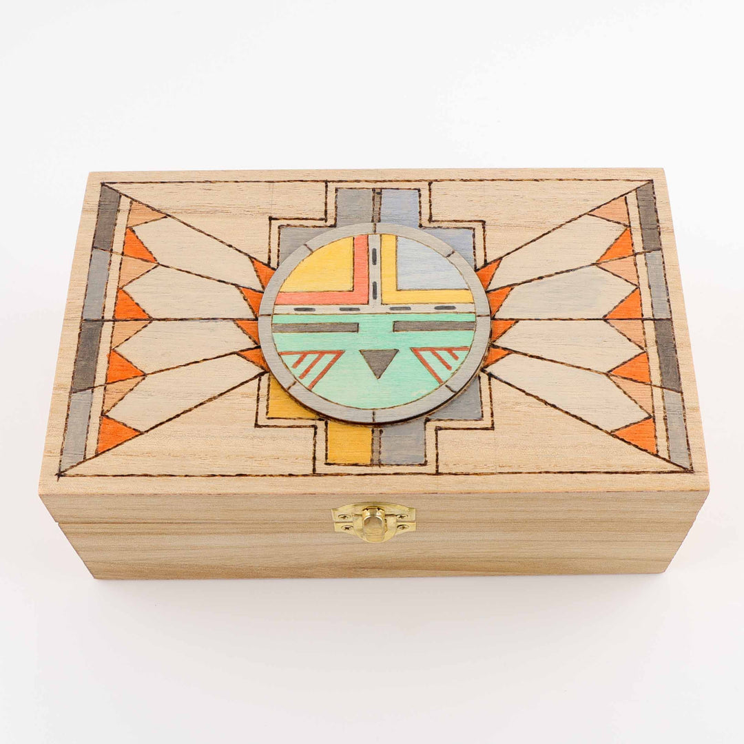 Hopi Sunface (Tawa) Wood Box