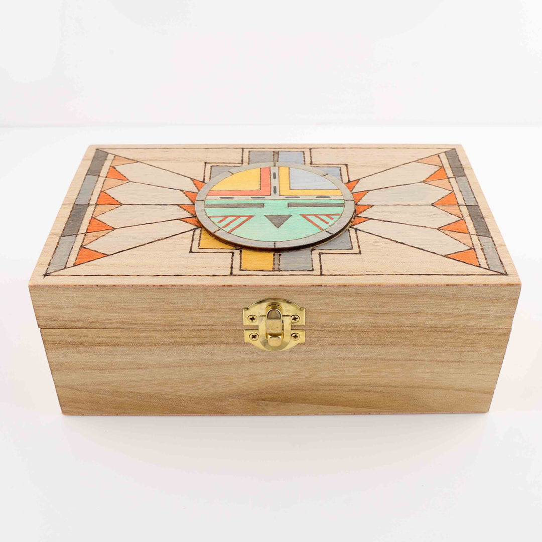 Hopi Sunface (Tawa) Wood Box