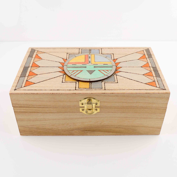 Hopi Sunface (Tawa) Wood Box
