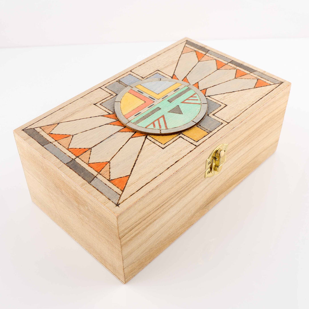 Hopi Sunface (Tawa) Wood Box